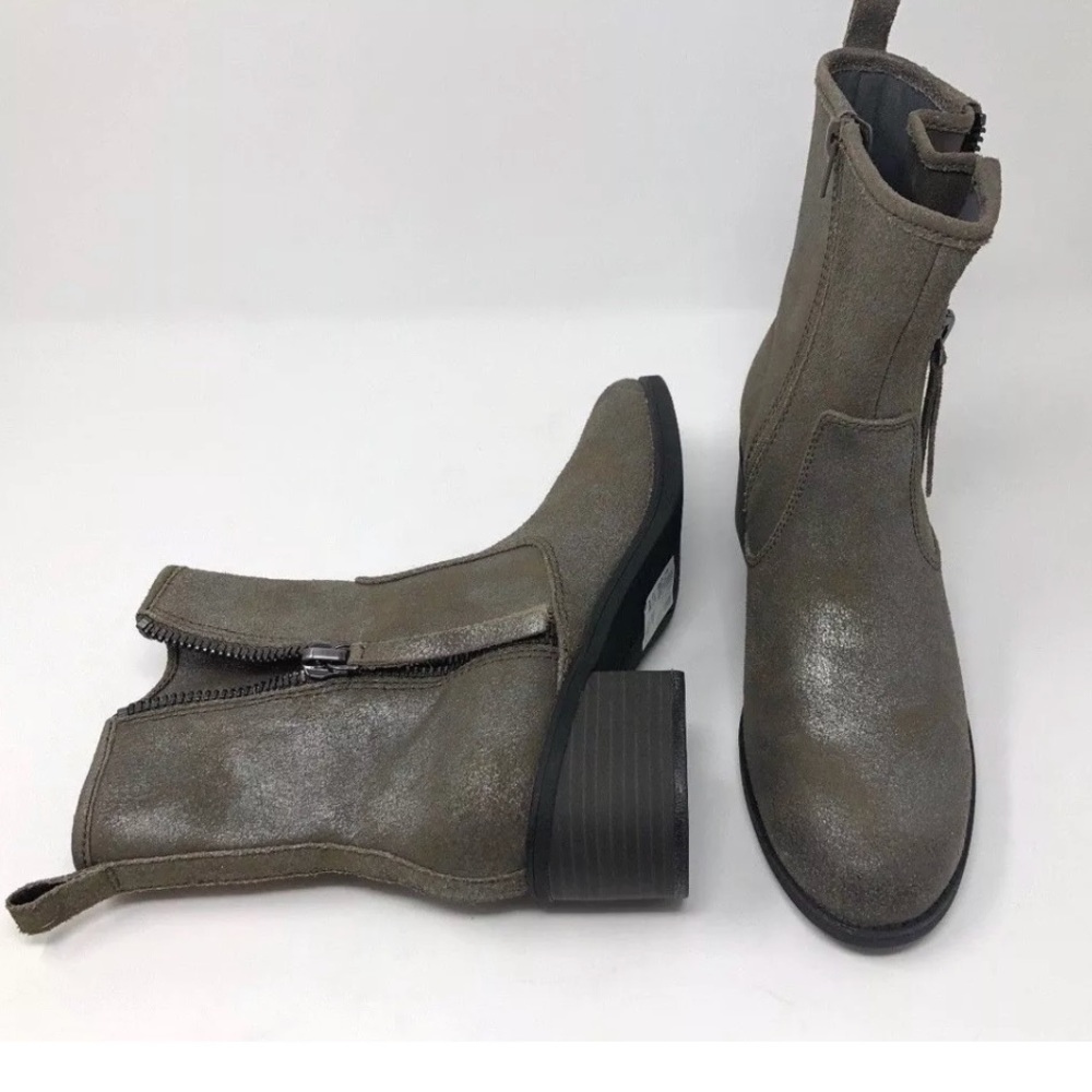 Clarks Women Leather Boot Booties Zip Soft Cushion